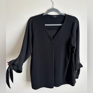 Alfani Black Blouse with Tied Sleeves